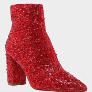 Red Rhinestone Boots, Betsey Johnson